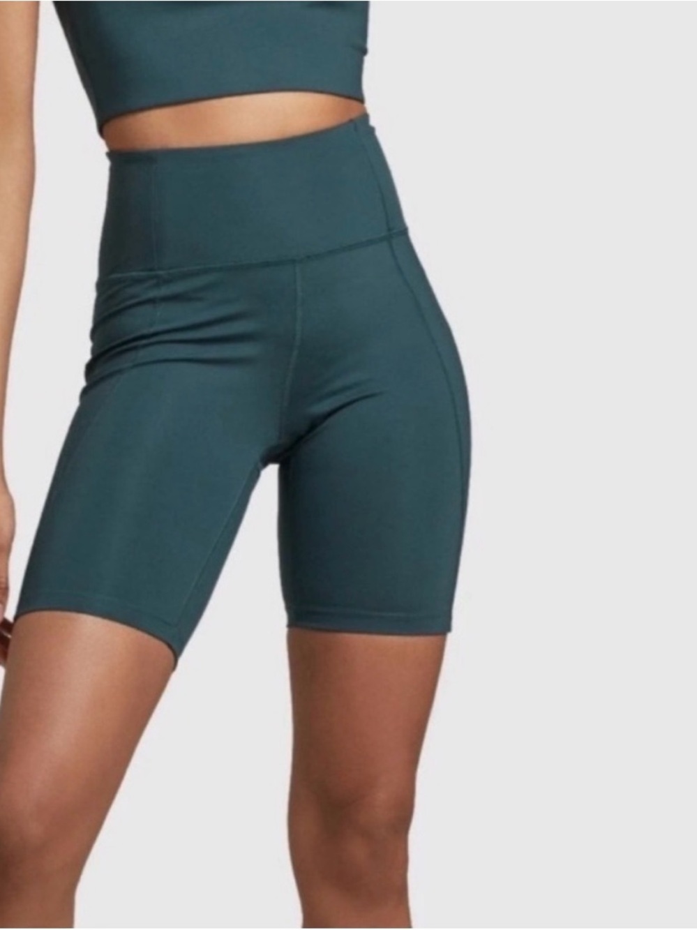 Girlfriend Collective Forest Green High Rise Biker Shorts XS - Picture 1 of 4